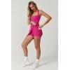 imageQINSEN Womens Square Neck Tennis Dress Sleeveless Built in Shorts Golf Athletic Dress with PocketsRosy