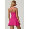 imageQINSEN Womens Square Neck Tennis Dress Sleeveless Built in Shorts Golf Athletic Dress with PocketsRosy