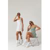imageQINSEN Womens Square Neck Tennis Dress Sleeveless Built in Shorts Golf Athletic Dress with PocketsSmoke Green