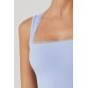 imageQINSEN Womens Square Neck with Lace Detail Long Maxi Dress Sleeveless Lounge Ribbed Full Length DressesLight Blue