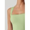 imageQINSEN Womens Square Neck with Lace Detail Long Maxi Dress Sleeveless Lounge Ribbed Full Length DressesLight Green