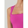 imageQINSEN Womens Square Neck with Lace Detail Long Maxi Dress Sleeveless Lounge Ribbed Full Length DressesMagenta