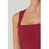 imageQINSEN Womens Square Neck with Lace Detail Long Maxi Dress Sleeveless Lounge Ribbed Full Length DressesWine