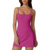 imageQINSEN Womens Spaghetti Strap Tennis Dress with Shorts Workout Side Slit Active Golf DressesVery Berry