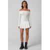 imageQINSEN Cotton Off The Shoulder Sweater for Women Long Sleeve Ribbed Knit Pullover Sweater Slim Fit Going Out TopsBeige