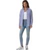 imageQINSEN Oversized Button Down Shirts for Women Long Sleeve Striped Casual Blouse Cotton TopsIndigo