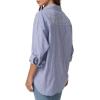 imageQINSEN Oversized Button Down Shirts for Women Long Sleeve Striped Casual Blouse Cotton TopsIndigo