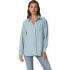 imageQINSEN Oversized Button Down Shirts for Women Long Sleeve Striped Casual Blouse Cotton TopsLight Blue