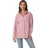 imageQINSEN Oversized Button Down Shirts for Women Long Sleeve Striped Casual Blouse Cotton TopsReddish