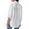 imageQINSEN Oversized Button Down Shirts for Women Long Sleeve Striped Casual Blouse Cotton TopsWhite