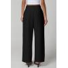 imageQINSEN Wide Leg Dress Pants for Women High Waisted Wrinkle Free Work Pants with Pockets Casual SlackBlack