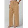 imageQINSEN Wide Leg Dress Pants for Women High Waisted Wrinkle Free Work Pants with Pockets Casual SlackCamel