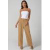 imageQINSEN Wide Leg Dress Pants for Women High Waisted Wrinkle Free Work Pants with Pockets Casual SlackCamel