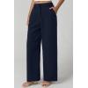 imageQINSEN Wide Leg Dress Pants for Women High Waisted Wrinkle Free Work Pants with Pockets Casual SlackNavy Blue
