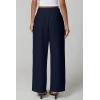 imageQINSEN Wide Leg Dress Pants for Women High Waisted Wrinkle Free Work Pants with Pockets Casual SlackNavy Blue