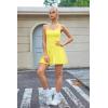 image:imageQINSEN Strappy Square Neck Tennis Dress for Womens Pleated Built in Shorts Golf Atheletic Dress with PocketsLight Blue