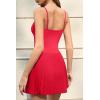 image:imageQINSEN Strappy Square Neck Tennis Dress for Womens Pleated Built in Shorts Golf Atheletic Dress with PocketsRed