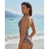 image:imageQINSEN Womens Tankini Swimsuits Two Piece Tummy Control Twist Front Ruched Bathing Suit with High Waisted BottomLeopard