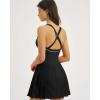 image:imageQINSEN Womens V Neck Pleated Tennis Dresses Built in Shorts Cross Back Sleeveless Athletic Dress with PocketsBlack