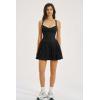 image:imageQINSEN Womens V Neck Pleated Tennis Dresses Built in Shorts Cross Back Sleeveless Athletic Dress with PocketsBlack
