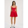 image:imageQINSEN Womens V Neck Pleated Tennis Dresses Built in Shorts Cross Back Sleeveless Athletic Dress with PocketsRed