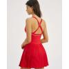 image:imageQINSEN Womens V Neck Pleated Tennis Dresses Built in Shorts Cross Back Sleeveless Athletic Dress with PocketsRed