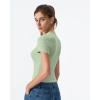 image:imageQINSEN Womens Crewneck Short Sleeve T Shirts Ribbed Button Going Out Trendy TopsLight Green
