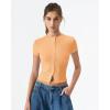 image:imageQINSEN Womens Crewneck Short Sleeve T Shirts Ribbed Button Going Out Trendy TopsOrange