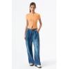 image:imageQINSEN Womens Crewneck Short Sleeve T Shirts Ribbed Button Going Out Trendy TopsOrange