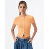 image:imageQINSEN Womens Crewneck Short Sleeve T Shirts Ribbed Button Going Out Trendy TopsOrange