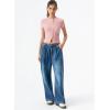 image:imageQINSEN Womens Crewneck Short Sleeve T Shirts Ribbed Button Going Out Trendy TopsPink