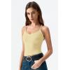 image:imageQINSEN Womens Cross Back Tank Top V Neck Double Lined Camisole Top Sleeveless Spaghetti Strap Going Out TopsBaby Yellow