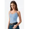 image:imageQINSEN Womens Cross Back Tank Top V Neck Double Lined Camisole Top Sleeveless Spaghetti Strap Going Out TopsSky Blue