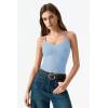image:imageQINSEN Womens Cross Back Tank Top V Neck Double Lined Camisole Top Sleeveless Spaghetti Strap Going Out TopsSky Blue