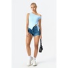 image:imageQINSEN Womens Off Shoulder Asymmetrical Tops Diagonal Buttonup Closure Split Hem Cropped T Shirts Y2k Tank TopLight Blue01
