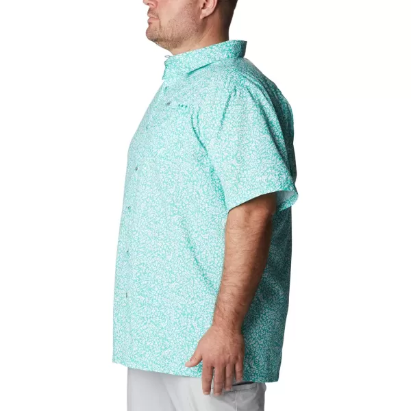 Columbia Mens Super Slack Tide Camp Shirt Short SleeveElectric Turquoise Deepsea Medley