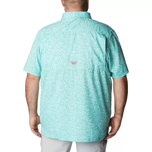 Columbia Mens Super Slack Tide Camp Shirt Short SleeveElectric Turquoise Deepsea Medley