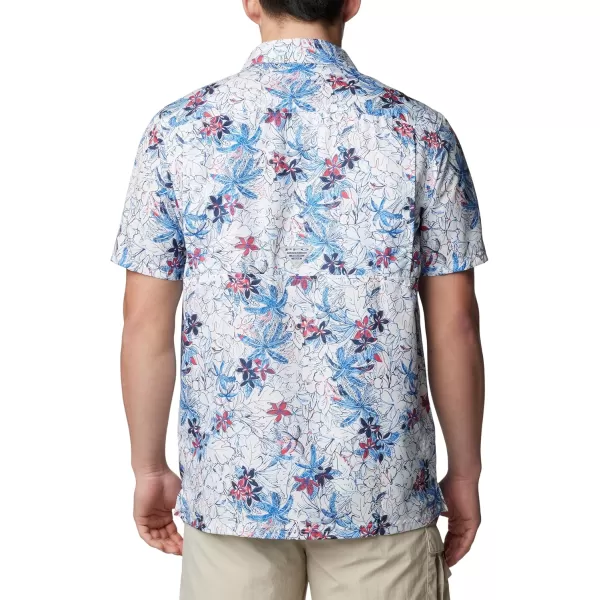 Columbia Mens Super Slack Tide Camp Shirt Short SleeveWhite Palmeria