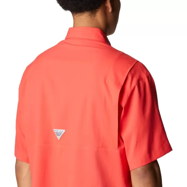 Columbia Mens Tamiami II Short Sleeve ShirtRed Hibiscus