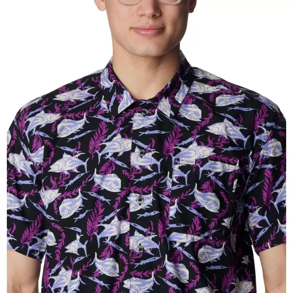 Columbia Mens Trollers Best Short Sleeve ShirtBlack Ballybait Print