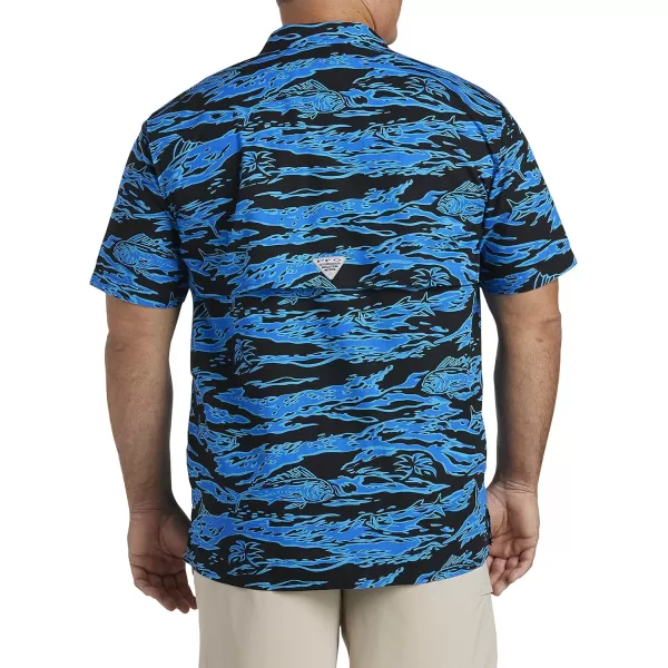 Columbia Mens Trollers Best Short Sleeve ShirtBlack Rough Waves Print