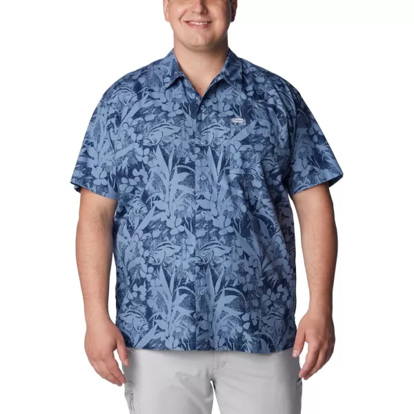 Columbia Mens Trollers Best Short Sleeve ShirtBluestone Basstyle Print