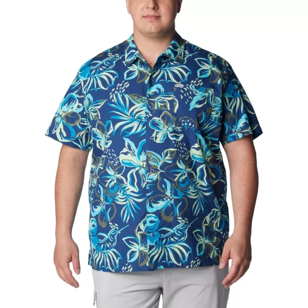 Columbia Mens Trollers Best Short Sleeve ShirtCarbon Wildwaters Print