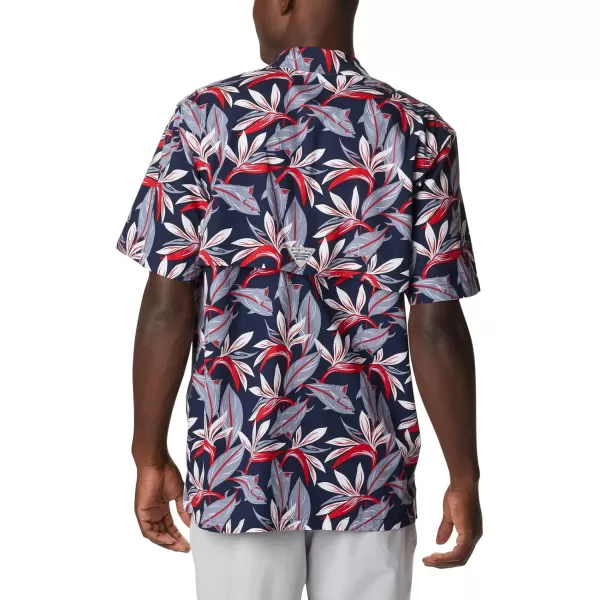 Columbia Mens Trollers Best Short Sleeve ShirtCollegiate Navy Tuna Paradise Print