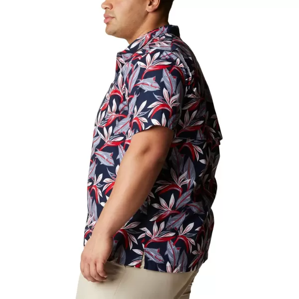 Columbia Mens Trollers Best Short Sleeve ShirtCollegiate Navy Tuna Paradise Print