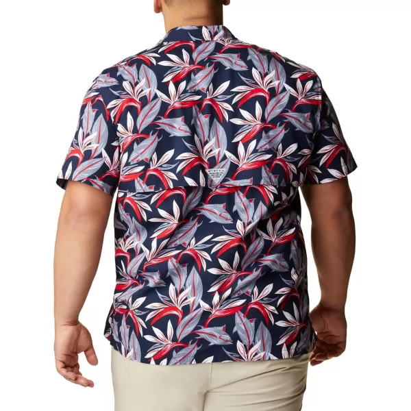 Columbia Mens Trollers Best Short Sleeve ShirtCollegiate Navy Tuna Paradise Print