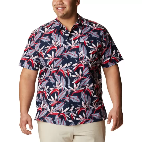 Columbia Mens Trollers Best Short Sleeve ShirtCollegiate Navy Tuna Paradise Print