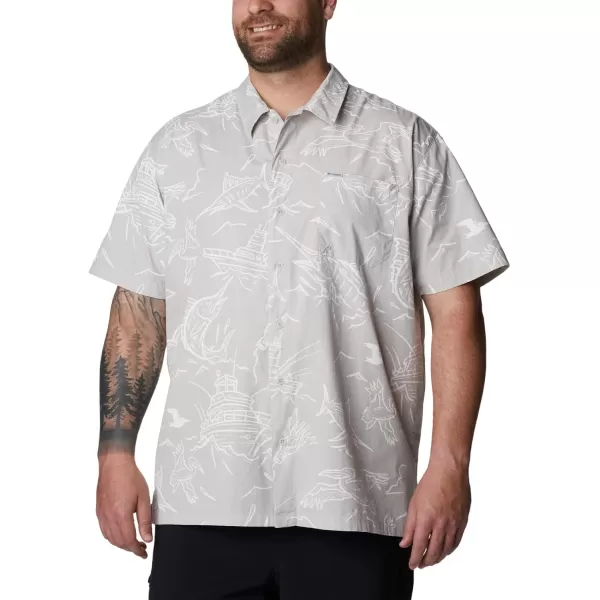 Columbia Mens Trollers Best Short Sleeve ShirtCool Grey Mighty Marlins Print