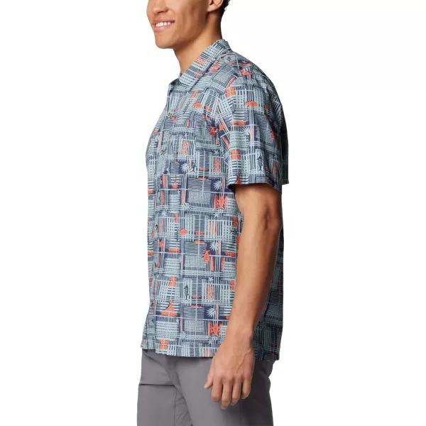 Columbia Mens Trollers Best Short Sleeve ShirtCrushed Blue Tikiplaid