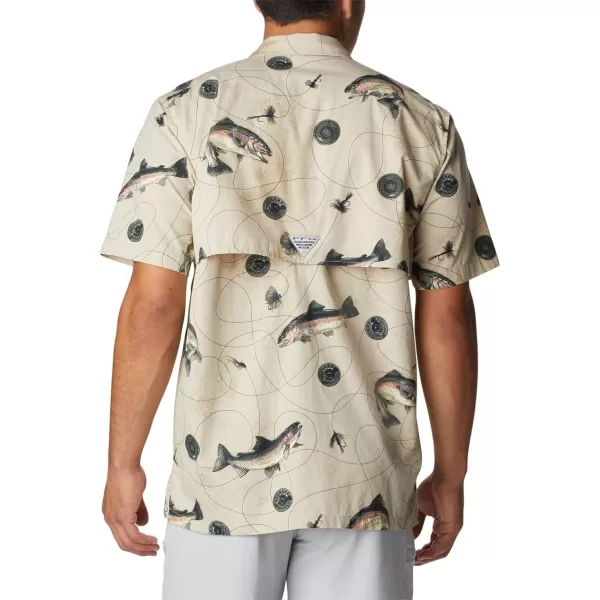 Columbia Mens Trollers Best Short Sleeve ShirtFossil Freshwater Dryfly Print